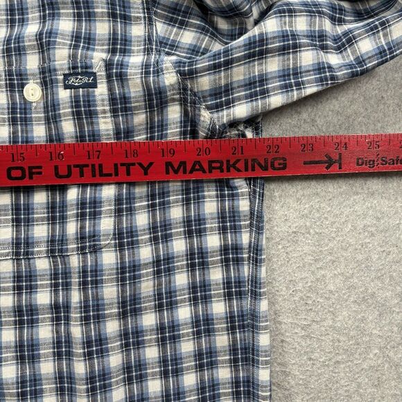 Polo Ralph Lauren Men's Button Up Shirt Linen‎ Cotton Blend Plaid Blue Size M - Picture 9 of 11